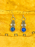 گوشواره میکرومکرمه سنگ عقیق آبی